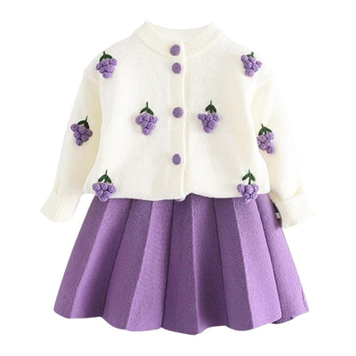 kinare Girls Long Sleeve Top Skirt Set