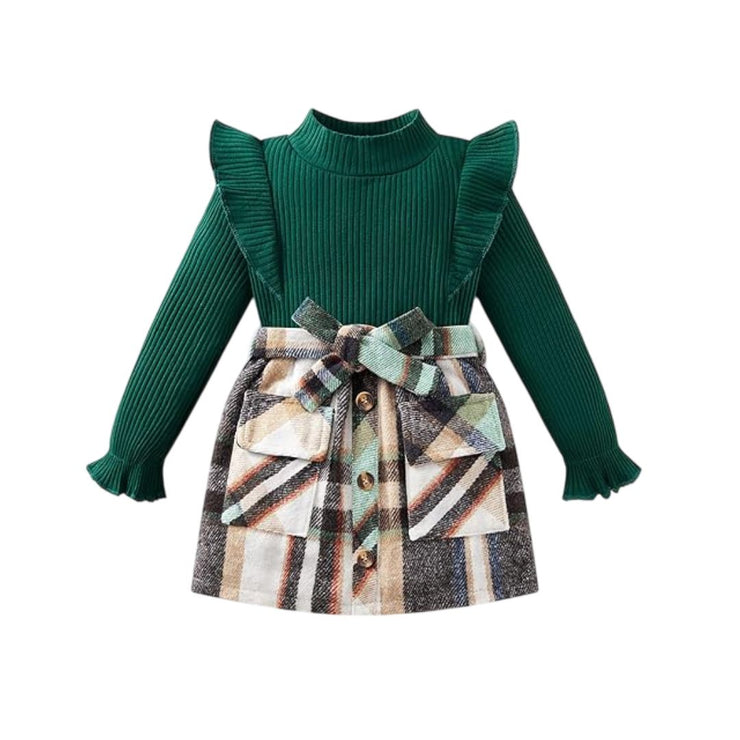 kinare Girls Long Sleeve Fall Skirt Set