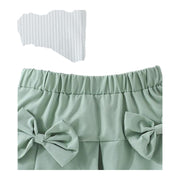 kinare Girls Elegant Puff Sleeve Skirt Set