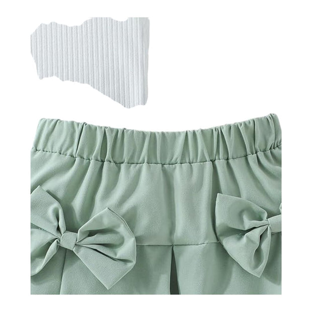 kinare Girls Elegant Puff Sleeve Skirt Set