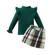 kinare Girls Long Sleeve Fall Skirt Set