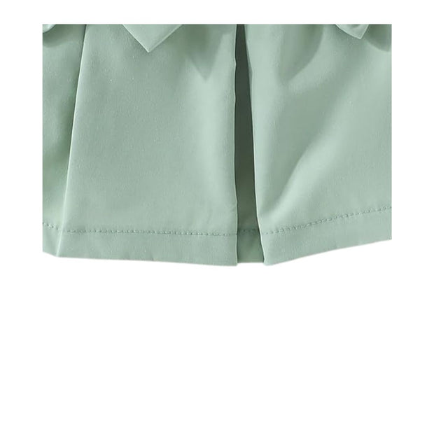 kinare Girls Elegant Puff Sleeve Skirt Set